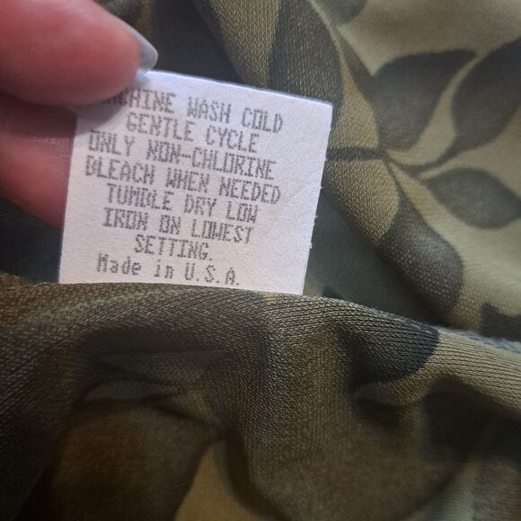 Vintage Trixxi Y2K Floral Print V- Neck  Retro Fit & Flare  Medium Sea Green - Picture 8 of 15